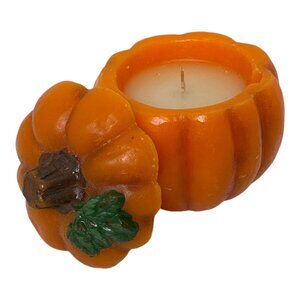 Vintage Pumpkin Candles with lids and candle inside 3" Solid Wax Halloween Fall